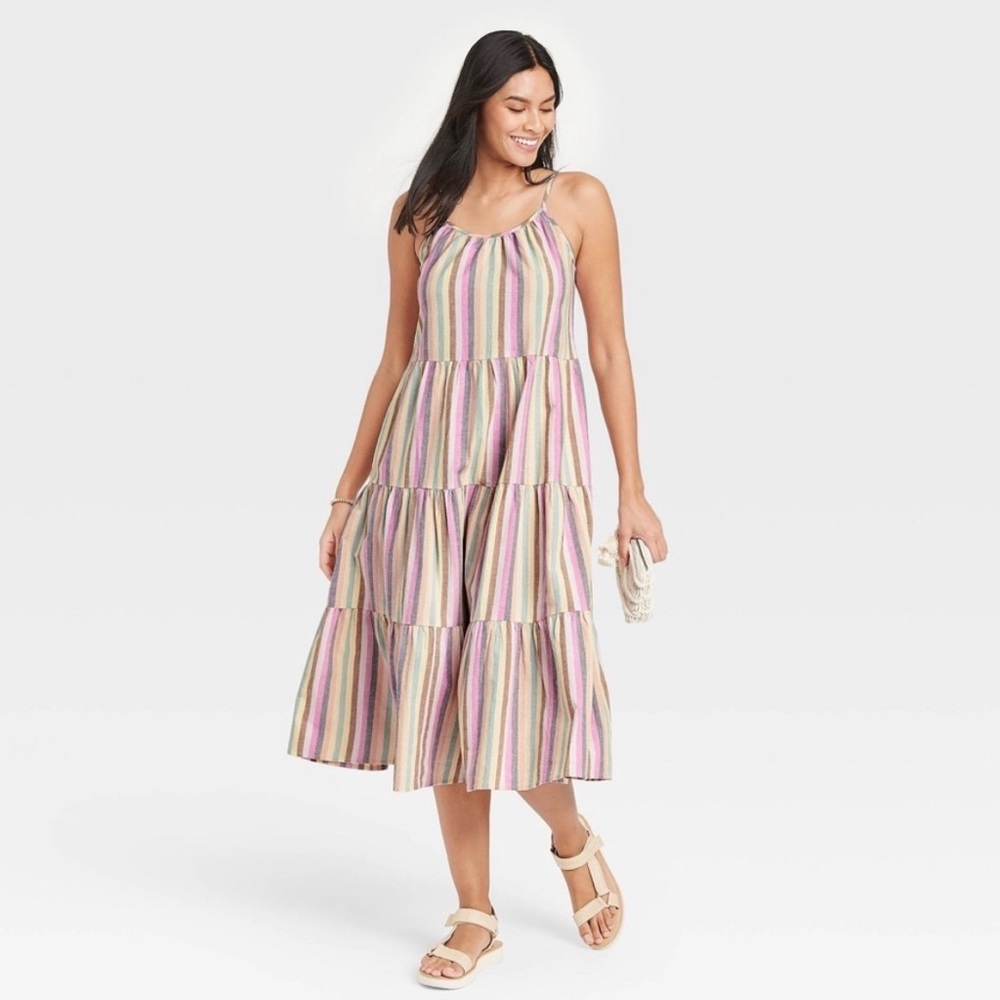 Universal Thread Stripe Dress Medium Multicolor
